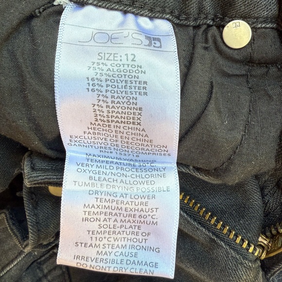 Joe's Jeans Girls Skinny Dark Gray Denim Skinny Stretch Jeans size 12 - Picture 7 of 7